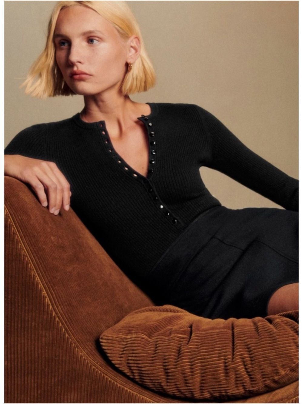 Sezane Billy Bodysuit Black - Size M ~ Excellent